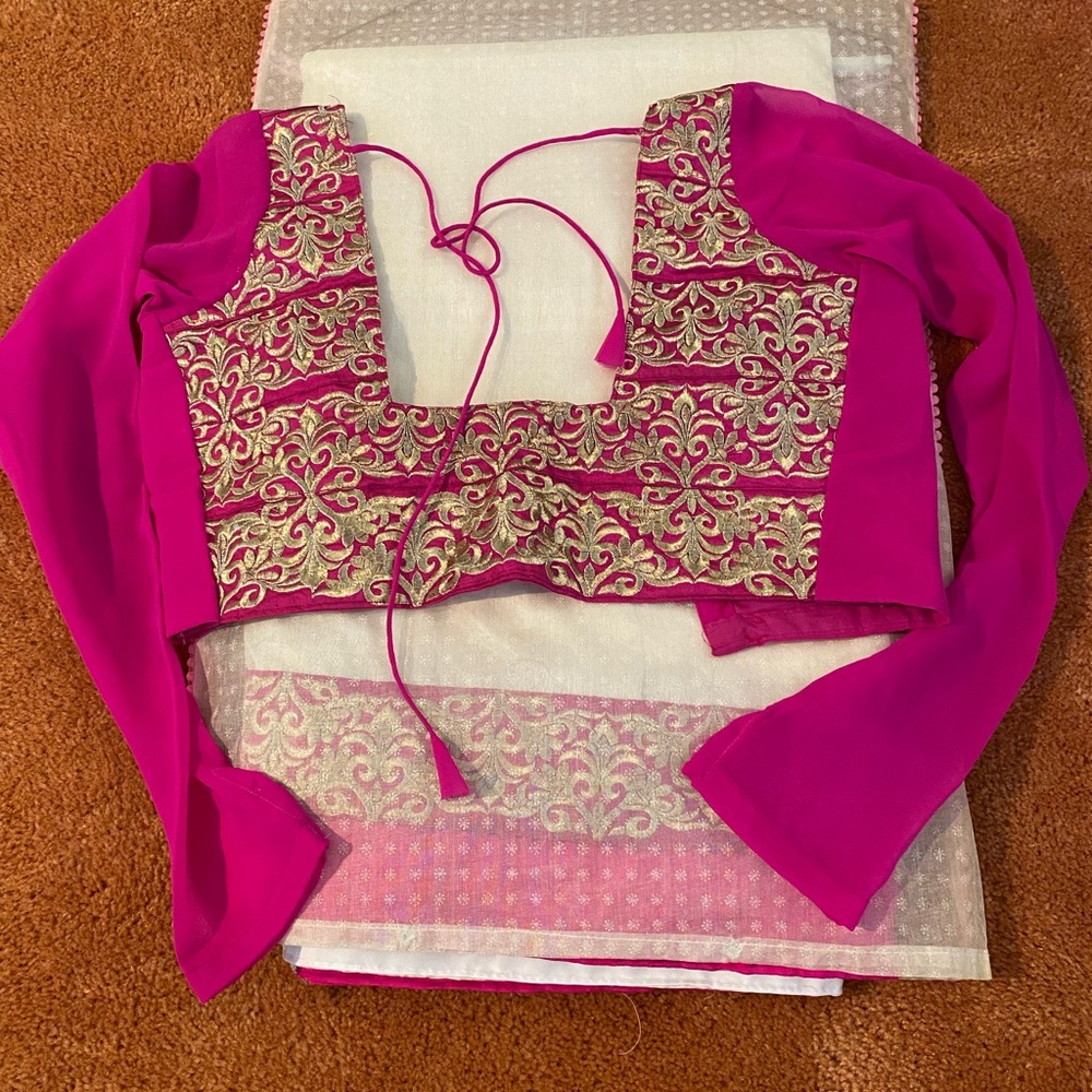 pure silk fabric sari from india